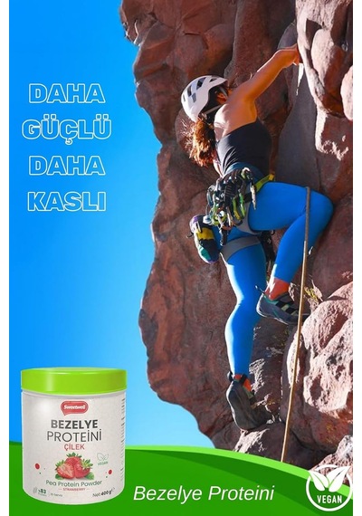 Çilek Aromalı Vegan Bezelye Proteini Tozu 400 Gr X 3 Adet -%83 Protein Içerir Pae Protein Powder Ahududu