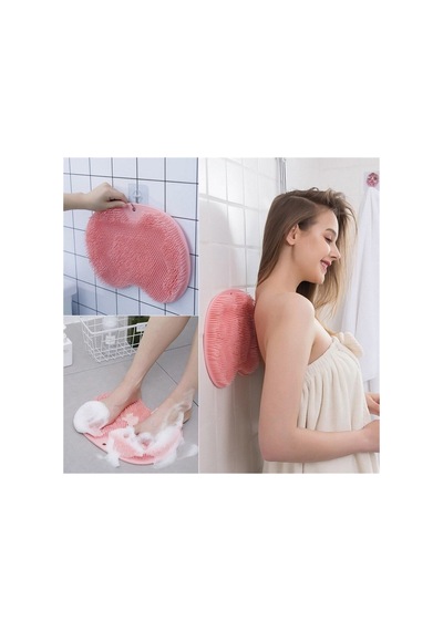 Pazarız Çok Amaçlı Vantuzlu Esnek Yumuşak Banyo El Ayak Vücut Plastik Duş Matı Plastik Banyo Matı