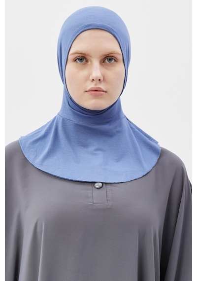 Altobeh Kadın Tesettür Pratik Boyunluklu Hijab - Sporcu Bone Açık Kot Açık Mavi