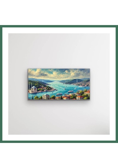 En-cag İstanbul Boğaz Manzarası Kanvas Tablo 60x120cm Bss Çok Renkli