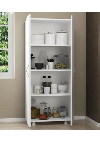Nehir Tamamı MDF Çok Amaçlı 4 Bölmeli Mutfak Banyo Dolap Kitaplık
