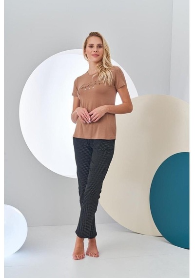 Pjs 24211 Kadın Kısa Kollu Pijama Takımı 001