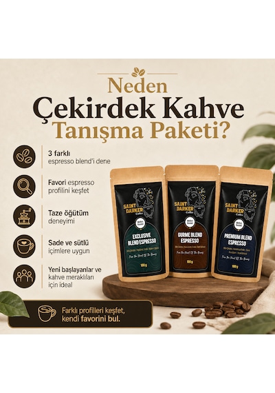 Çekirdek Kahve Tanışma Paketi 3x100 Gr