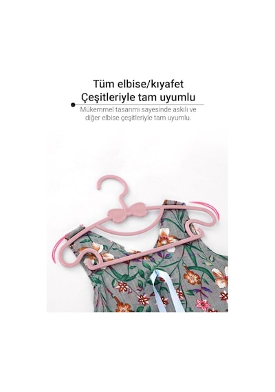 Morpanya Sweet 48 Adet Pembe Bebek Elbise Askısı 30 Cm Fiyonklu Kelebek Be Siyah