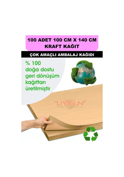 100 Adet 100cm X 140cm 100 Gr. Kraft Ambalaj Kağıdı, Çeyiz Ev Eşyası Hediye Ürün Paketleme, Çocuk Etkinlikleri