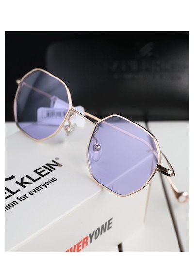 Daniel Klein Dk4183-4 Soft Lila Küçük Altıgen Polarize Camlı Kadın Güneş Gözlüğü Gold