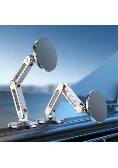 Metal Manyetik Araç İçi Telefonu Tutucu 360 Serbest Dönüş Magsafe Mıknatıslı Katlanabilir Telefon Tutucu