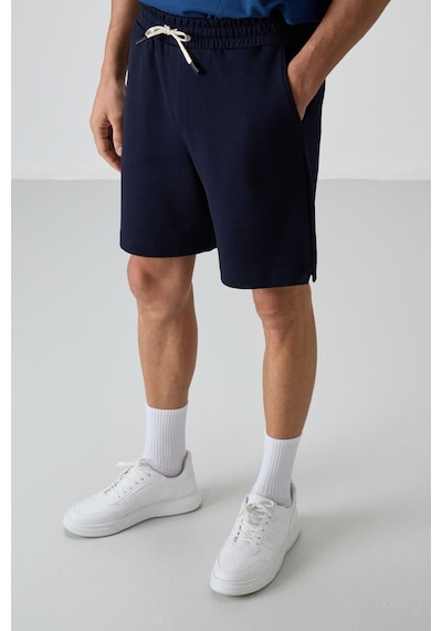 Air Jones Tommy Life Lacivert Pamuklu Kalın Yumuşak Dokulu Comfort Fit Basic Erkek Şort - 81274 Lacivert