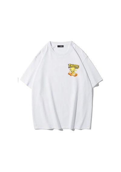 Brz Collectıon Brz Collection Unisex Oversize Tweety T-shirt Beyaz
