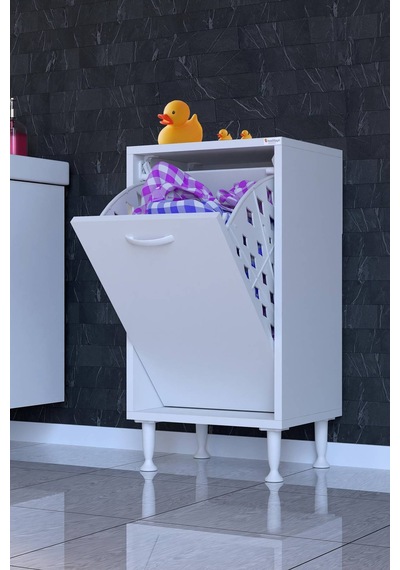 Söke Çamaşır Sepetli Çok Amaçlı Banyo Dolabı 14 Farklı Renk Seçeneği 50 Cm
