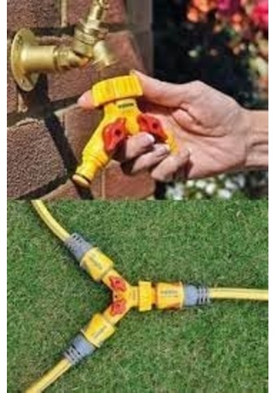 Ç İft Çıkışlı Vanalı Musluk Adaptörü 1/2-3/4 Ölçülerinde Diger