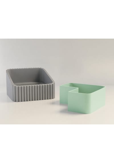 3d Baskı Fıstık Kasesi - Çift Hazneli Kabuk Ayırıcı Sunum Kasesi - Gri Mint Diğer
