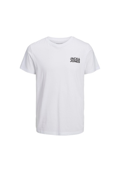 Jack & Jones Erkek T Shirt 12151955 Beyaz-siyah Beyaz - Siyah
