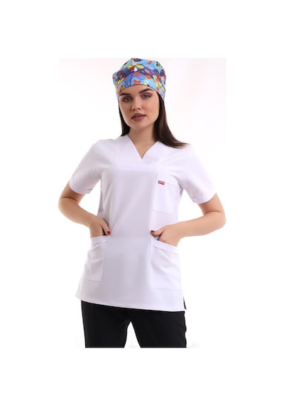 Zarf Yaka Kadın Tek Üst - 171 Beyaz-6131