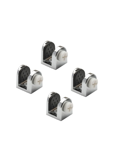 Lexroo Tırnak Metal Cam Raf Tutucu Cam Etejer Menteşesi Krom Plastik Vidalı 8 Mm 4 Adet Çok Renkli