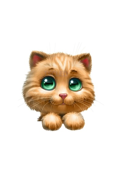 Karikatür Güzel Yavru Kedi Araba Sticker