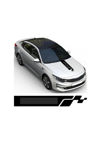 Universal Oto Kaput Şerit Sticker Siyah 65 15 Cm