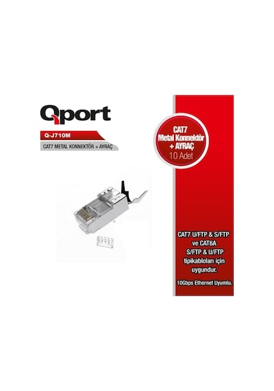 Qport Q - J710M Cat7 Konnektor Ve Ayraç 10 Adet