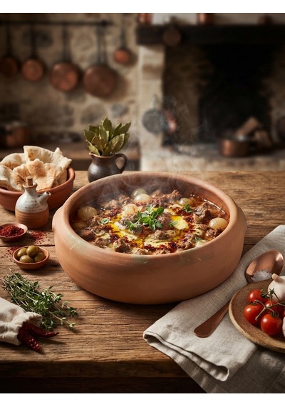 Taş Fırın Uyumlu Ateşe Dayanıklı Toprak Güveç-fırın Kabı- Fırın Tepsisi 33 Cm 5-6 Kişilik