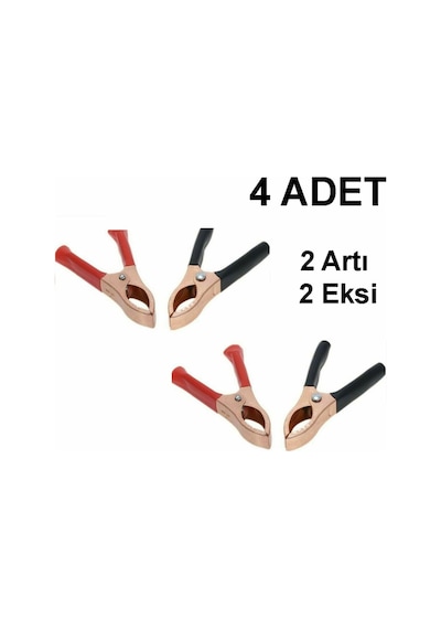 Akü Maşası Lüx 4 Adet 2 Takım Mini Akü Takviye Maşa 2 Artı 2 Eksi