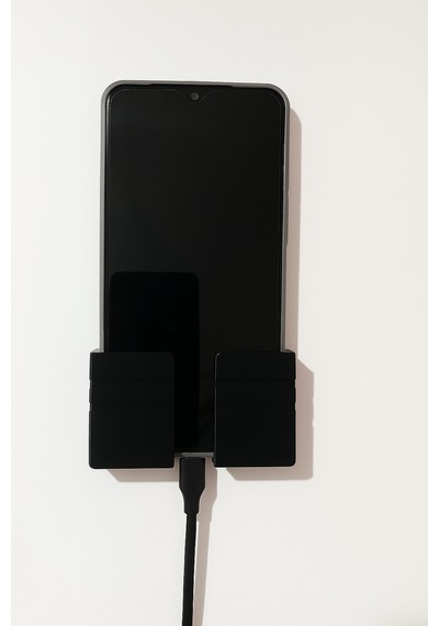 Duvara Yapışan Telefon Tutucu Siyah