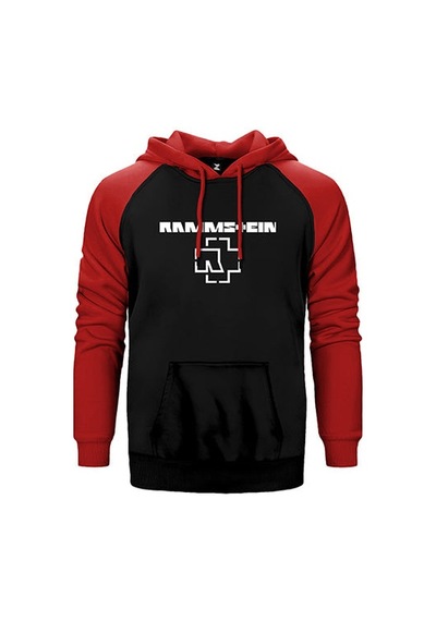 Rammstein Logo 2 Gri Renk Reglan Kol Sweatshirt / Hoodie