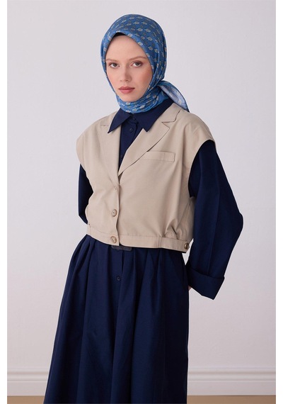 Belli İpek Eşarp - 4308-82 Mavi Twill
