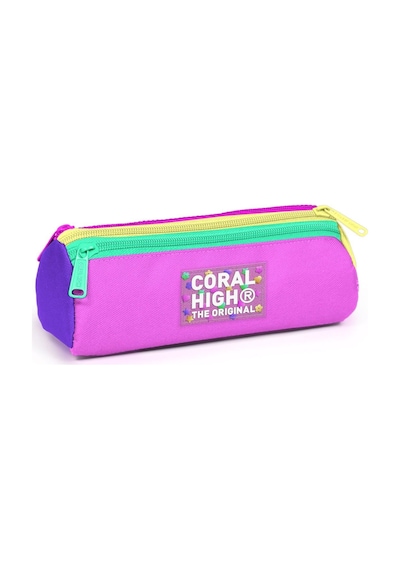 Coral High Kız Çocuk Üç Bölmeli Pembe Yeşil İlkokul Ve Ortaokul Okul Kalem Çantası Çok Renkli