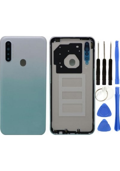 Oppo A31 Uyumlu Lensli Full Kasa Arka Kapak Beyaz + Tamir Seti Çok Renkli