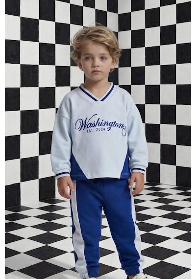 Defacto Erkek Bebek 2li Takım Baskılı Sweatshirt Eşofman Altı G6132a526sper98 Ekru-er98