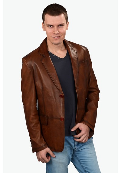 Deriza Garmini Hakiki Kuzu Derisi Blazer Erkek Ceket Taba