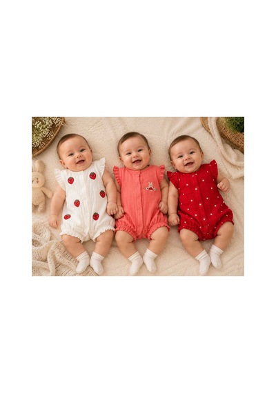 Bambino Unez Kız Bebek 3'lü Müslin Tulum Seti Çilek Nakışlı Tavşan Nakışlı Puantiyeli Yazlık Çok Renkli Çok Renkli Bambino Unez Kız Bebek 3'lü Müslin Tulum Seti Çilek Nakışlı Tavşan Nakışlı Puantiyeli Yazlık Çok Renkli Çok Renkli