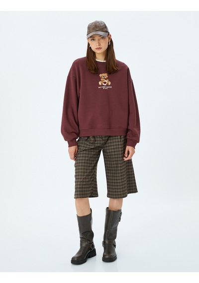 Koton Ayı İşlemeli Sloganlı Bisiklet Yaka Şardonlu Oversize Sweatshirt Bordo 5wal10817ık Bordo Koton Ayı İşlemeli Sloganlı Bisiklet Yaka Şardonlu Oversize Sweatshirt Bordo 5wal10817ık Bordo