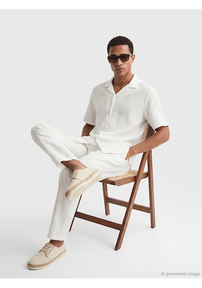 Lcw Vision Beyaz Regular Fit Krinkle Erkek Basic Gömlek