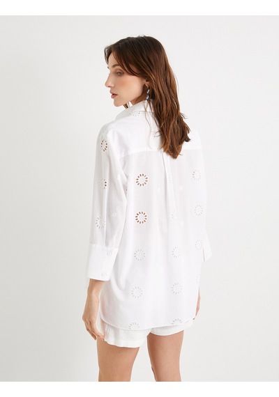 Koton Oversize Fistolu Gömlek Uzun Kollu Pamuklu Kırık Beyaz 4sak60062ew Ekru Koton Oversize Fistolu Gömlek Uzun Kollu Pamuklu Kırık Beyaz 4sak60062ew Ekru