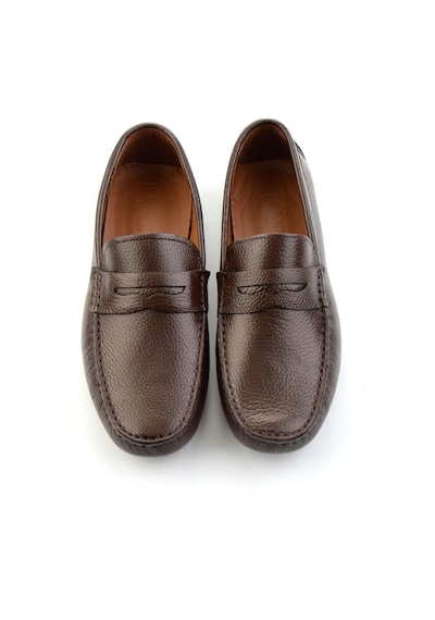 Bambi Kahve Hakiki Deri Erkek Loafer Ayakkabı E01547009740 Kahve