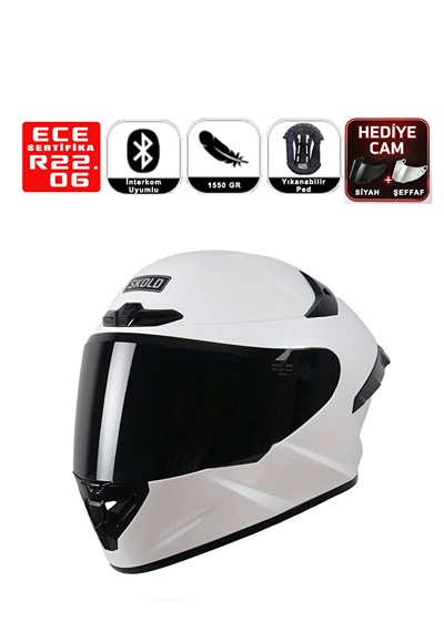 Skold Rapid Full-face Motosiklet Kaskı Ece-22.06 Beyaz