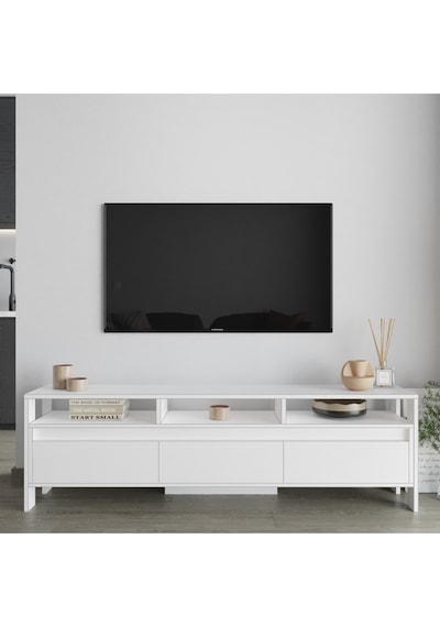 Atlas 3 Kapaklı Tv Ünitesi 160 Cm Beyaz