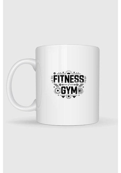 Fitness Gym Baskılı Kupa Bardak beyaz