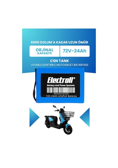 Csn Tank Batarya Standart Kapasite Lifepo4 72v 24ah Elektrikli Motosiklet Bataryası