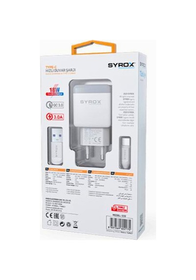 Syrox Q32 Type-c Hızlı Quick Şarj Aleti 3.0a