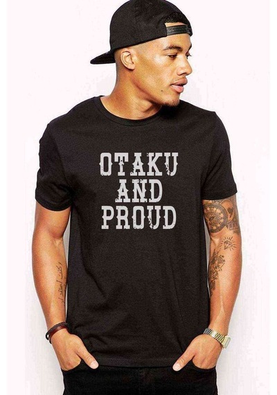Otaku And Proud Baskılı Siyah Erkek Tshirt