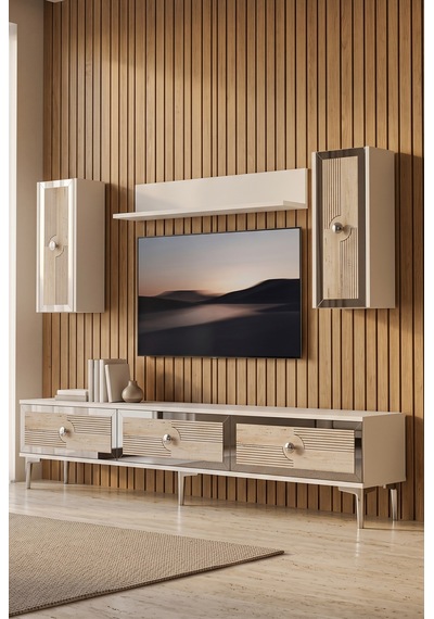 Tvr1816bts Pega Tv Ünitesi Takımı Beyaz-traverten-silver 180cm Beyaz - Traverten - Gümüş Tvr1816bts Pega Tv Ünitesi Takımı Beyaz-traverten-silver 180cm Beyaz - Traverten - Gümüş