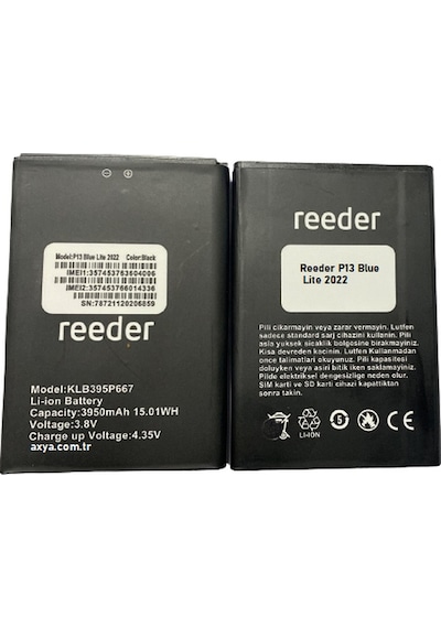 Axya Reeder P13 Blue Lite 2022 Pil Batarya