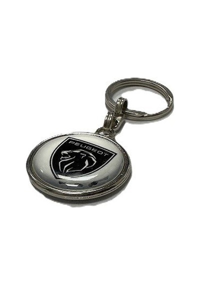Peugeot Yeni Logolu Metal Otomobil Anahtarlığı 2 Taraf Baskılı