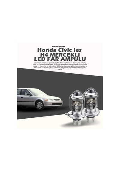 Honda Civic İes Mercek Led Xenon Uzun - Kısa Çift Renkli