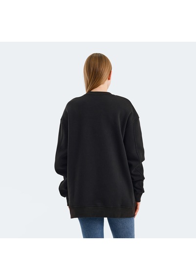 Slazenger VADIM Oversize Kadın Oversıze Siyah Sweatshirt