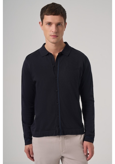 Morven Erkek Lacivert Trend Polo Yaka Gömlek Triko 26kc017005200 Lacivert Lacivert