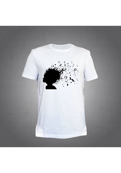 Herşey Nota Nota Düşünen İnsan Beyaz T-shirt Unisex 001