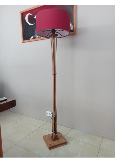 Ahşap Ayaklı Lambader Bordo
